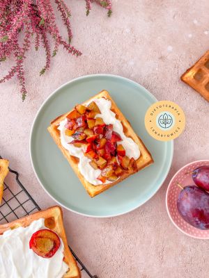 Pyszne i chrupiące gofry jako pomysł na słonie i zdrowe śniadanie dla dziecka.