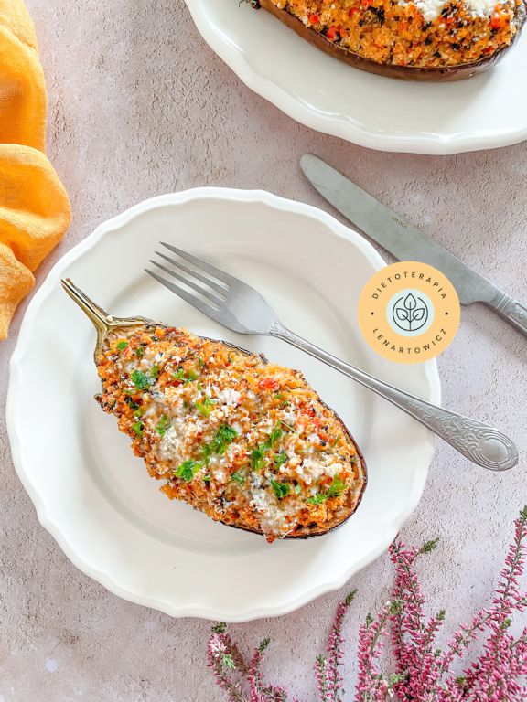Przepis na faszerowanego bakłażana prosto z kuchni maurytyjskiej, zdrowy posiłek Low CARB od dietetyka klinicznego.