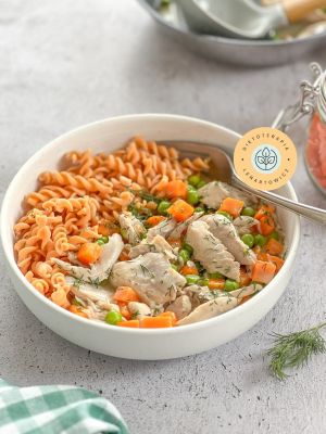 Pomysł na szybki obiad z kurczakiem, przepis z diety gotowej LOW CARB budżetowej.