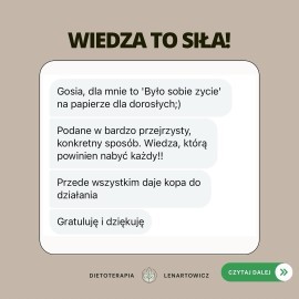 Nie czekaj aż samo się zadzieje, aż ozdrowiejesz nagle jak za dotknięciem czarodziejskiej różdżki. 
Jesteś odpowiedzialna za swoje zdrowie. Nie odwracaj więc wzroku i nie zagłuszaj sygnałów. 

Działaj! 

Przewlekłe zmęczenie, wahania nastroju, zaburzenia koncentracji, brak motywacji i chęci do działania, uczcie przygnębienia, ale i być może:

📍wypadające włosy, 
📍bolesne miesiączki, 
📍PMS, 
📍problemy z płodnością, 
📍problemy z redukcją masy ciała, 
📍obrzęki, 
📍przybieranie na wadze „z powietrza”, 
📍bóle brzucha, 
📍uczucie pełności, 
📍gazy, 
📍senność po posiłkach, 
📍trądzik. 

Przyczyna może być związana z:

➡️ poziomami estrogenów, progesteronu, prolaktyny, testosteronu, w tym również ich wpływem na chemię mózgu, 
➡️ hormonami tarczycy, w tym przyczynami zaburzeń konwersji hormonów tarczycy, 
➡️ chorobami przewodu pokarmowego, 
niedoborami poszczególnych składników odżywczych, w tym przyczynami tych niedoborów (nie zawsze jest to niedoborowa dieta), 
➡️ dysbiozą jelitową, 
➡️ stanem zapalnym, 
➡️ poziomami serotoniny, dopaminy, GABA, 
➡️ pracą mitochondriów, 
➡️ wpływem kortyzolu na glikemię, układ hormonalny, pokarmowy i nerwowy, 
➡️ zaburzeniami glikemii, 
➡️ masą ciała i poziomem tkanki tłuszczowej. 

Ale to nie wszystko. 
Przeczytaj slajdy karuzeli. 

Treść książki została zweryfikowana przez trzech lekarzy:

Joannę Adamiak, specjalistkę psychiatrii @swiat_oczami_psychiatry 
dr. hab n.med. Karolinę Kędzierską - Kapuzę, specjalistkę chorób wewnętrznych, chorób nerek, transplantologii klinicznej, oraz diabetologii @doktor.cukrowa.krolowa 
Magdalenę Jagiełło - specjalistkę endokrynologii oraz chorób wewnętrznych @doktormagda 
więc masz pewność, że treści i zalecenia w niej zawarte są zgodne z aktualną wiedzą medyczną.